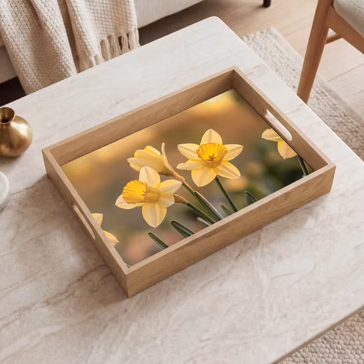 Bandeja - Flores - Amarillas - Desenfocadas — 2