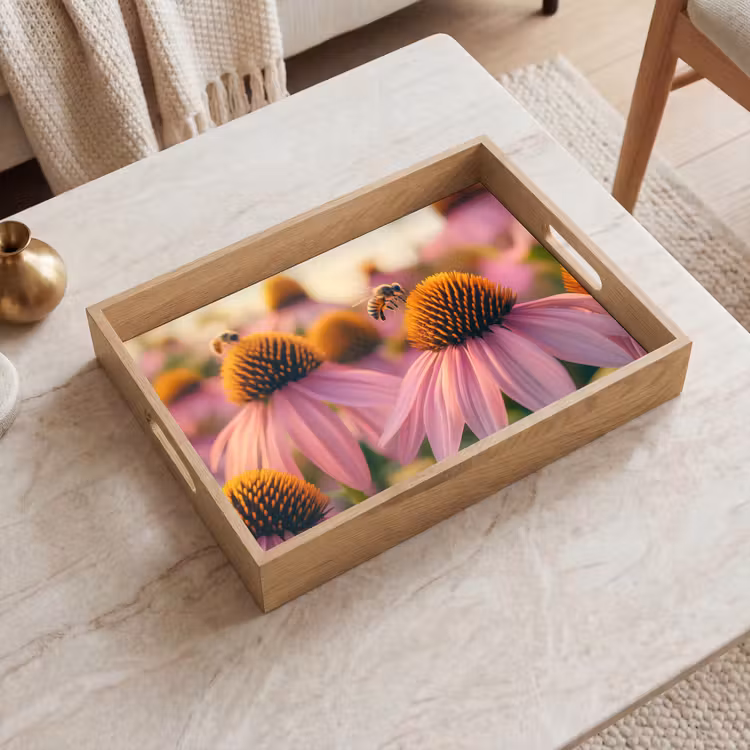 Bandeja - Flores - Morado - Abejas — 2