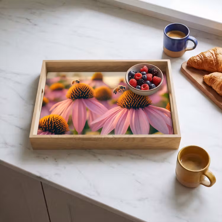 Bandeja - Flores - Morado - Abejas — 3