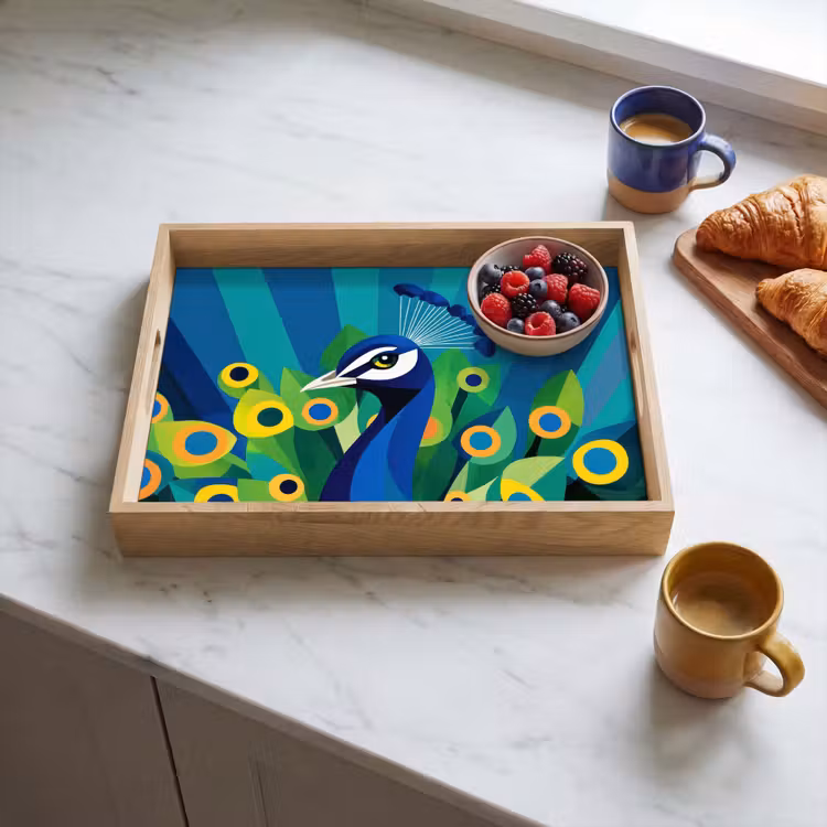Bandeja - Pavo real - Círculos - Azul — 3