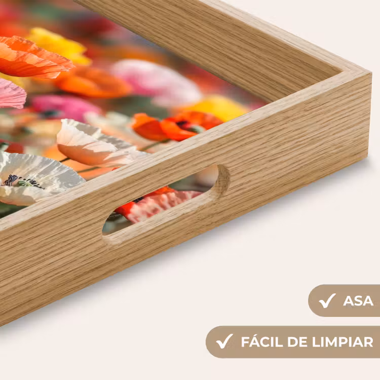 Bandeja - Campo de flores - Amapolas - Colorido — 8