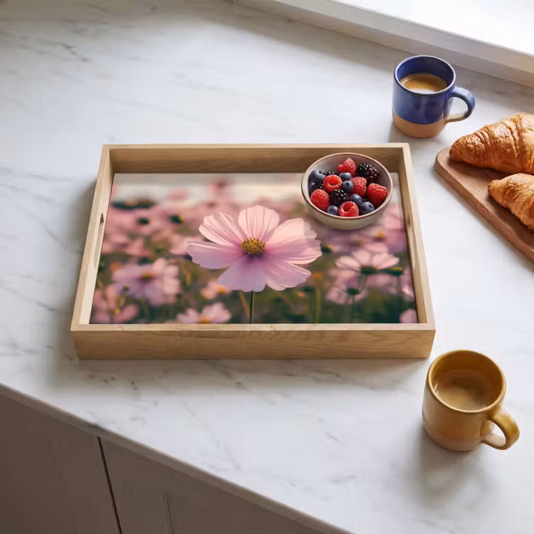 Bandeja - Flores - Violeta - Desenfocado — 3