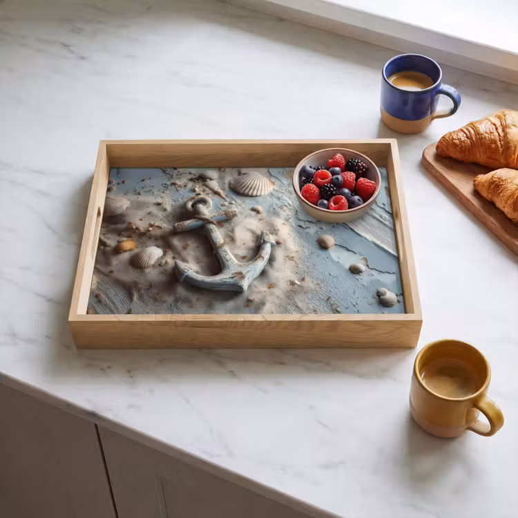 Bandeja - Ancla - Madera - Conchas - Arena — 3