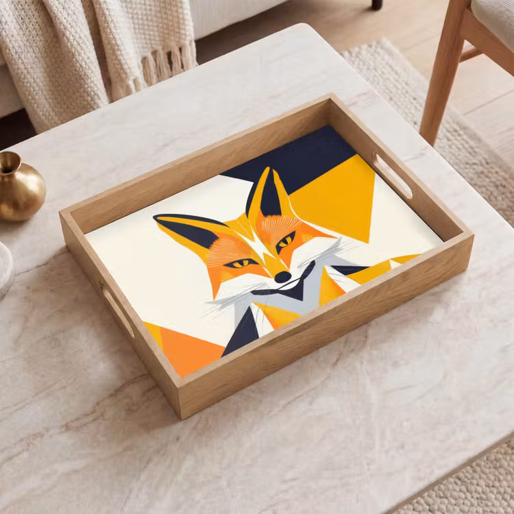 Bandeja - Zorro - Naranja - Abstracto - Triángulos — 2
