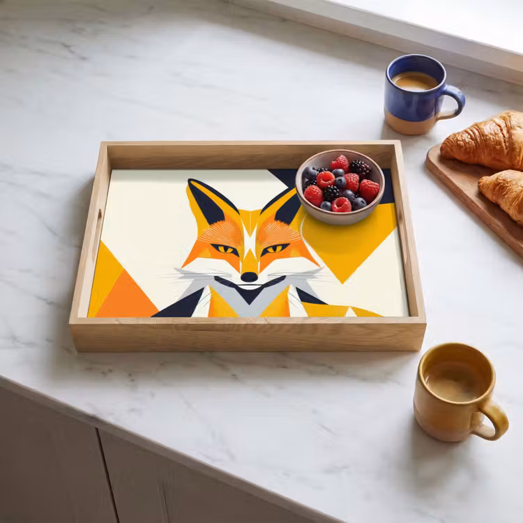 Bandeja - Zorro - Naranja - Abstracto - Triángulos — 3