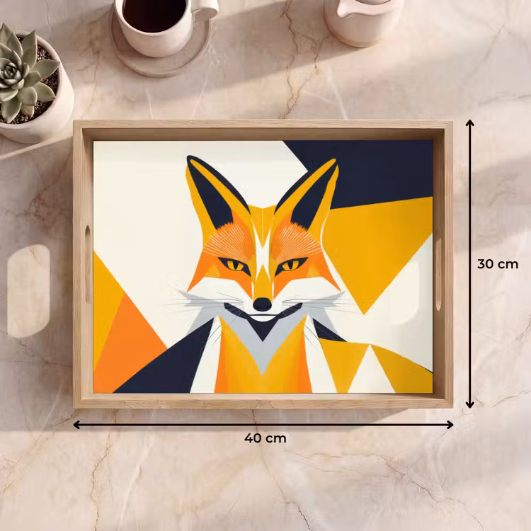 Bandeja - Zorro - Naranja - Abstracto - Triángulos — 7