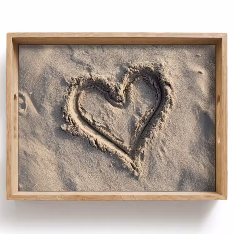 Bandeja - Forma de corazón - Firmado - Beige - Arena — 1