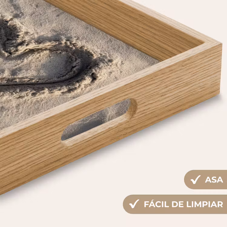 Bandeja - Forma de corazón - Firmado - Beige - Arena — 8