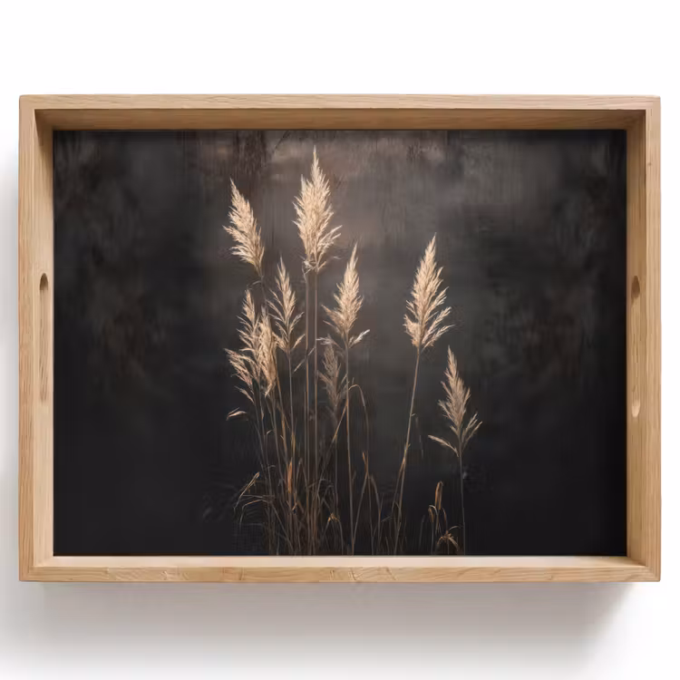 Bandeja - Césped ornamental - Plumas - Iluminación - Negro — 1