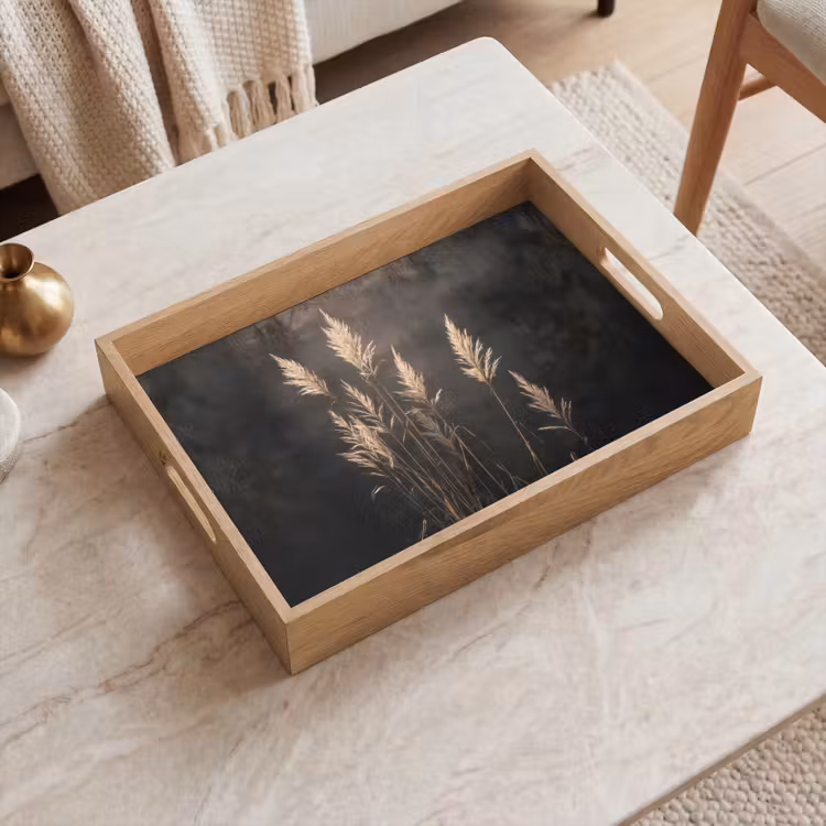 Bandeja - Césped ornamental - Plumas - Iluminación - Negro — 2