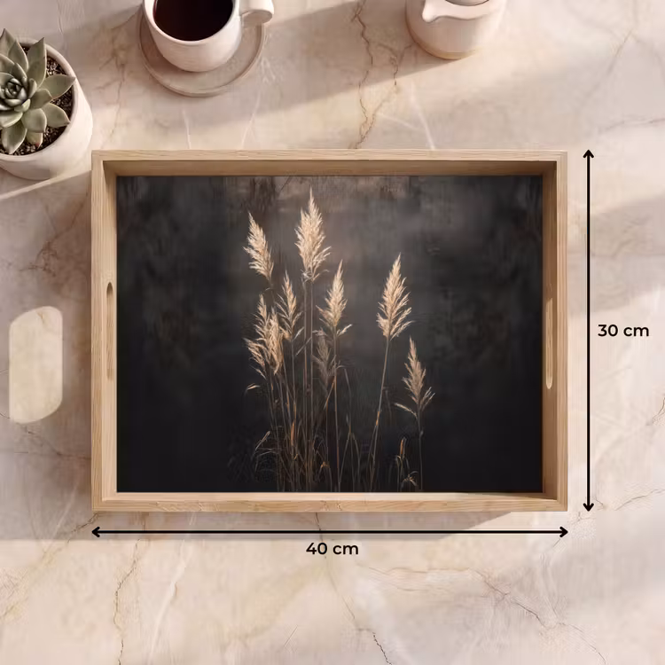 Bandeja - Césped ornamental - Plumas - Iluminación - Negro — 7