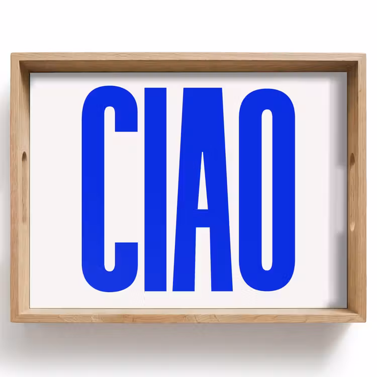 Bandeja - Ciao - Mayúsculas - Azul - Minimalista — 1