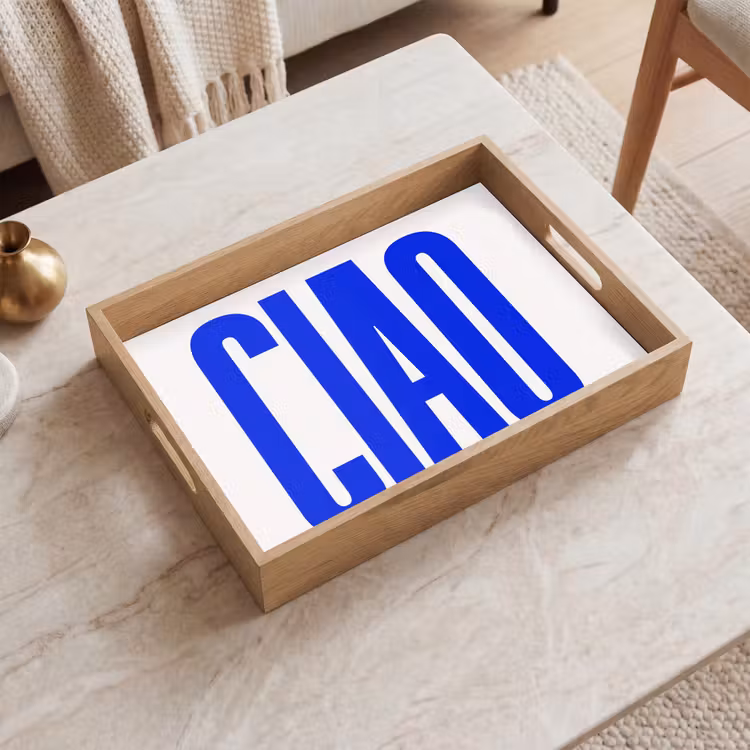 Bandeja - Ciao - Mayúsculas - Azul - Minimalista — 2