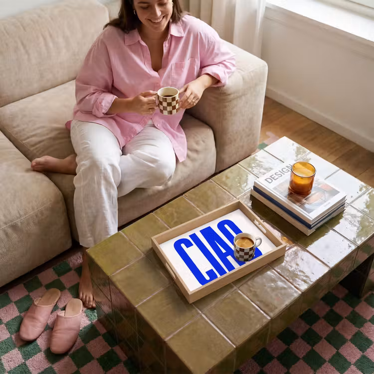 Bandeja - Ciao - Mayúsculas - Azul - Minimalista — 4