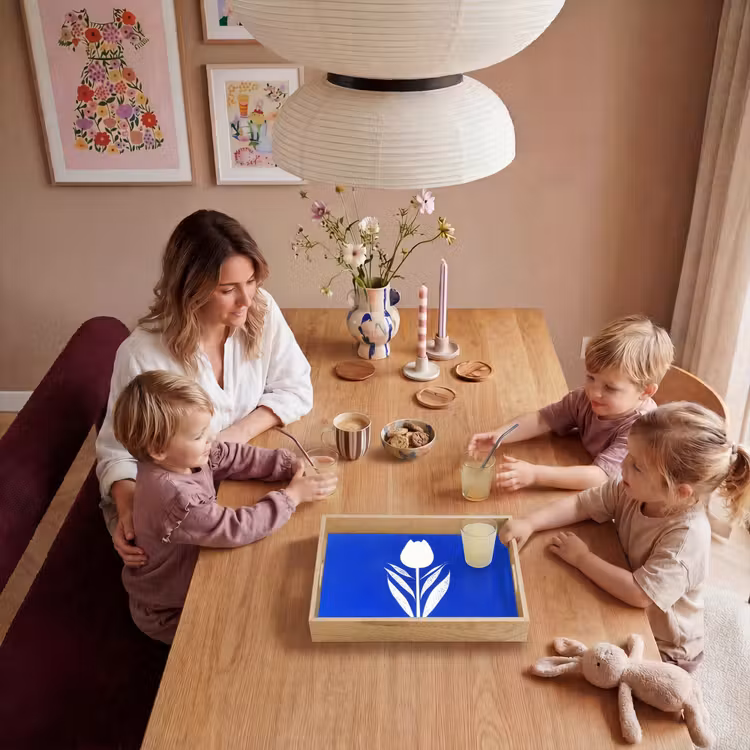 Bandeja - Tulipán - Minimalista - Hojas - Blanco — 5