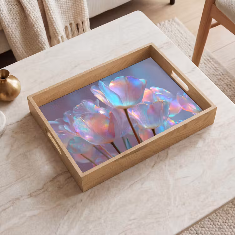 Bandeja - Tulipanes - Copas - Pétalos - Tonos pastel — 2
