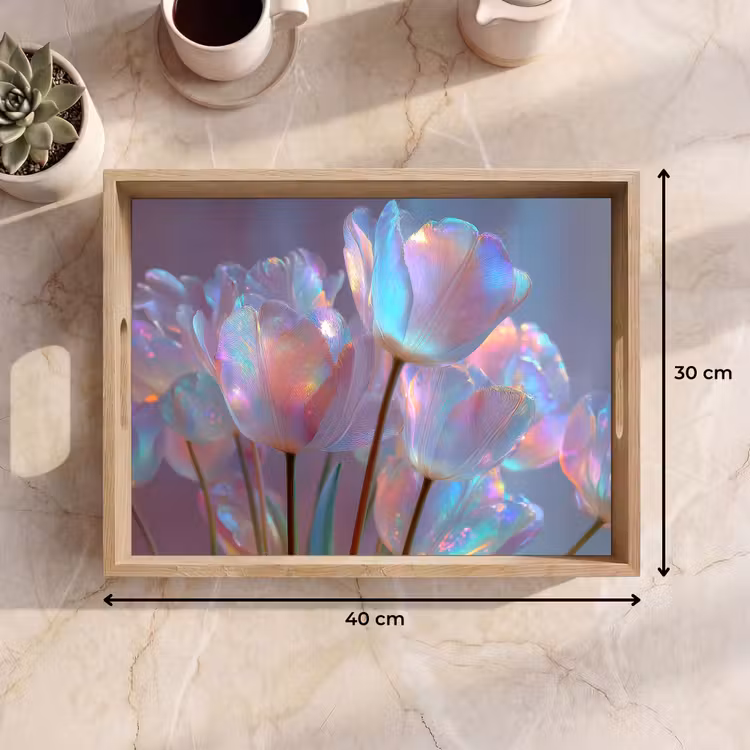 Bandeja - Tulipanes - Copas - Pétalos - Tonos pastel — 7