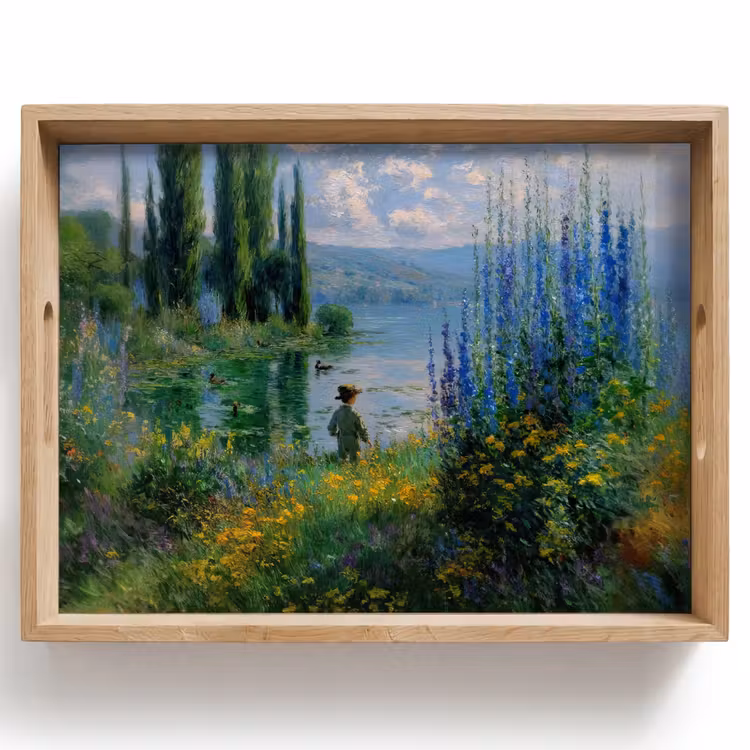 Bandeja - Flores - Lago - Bergen - Verde — 1