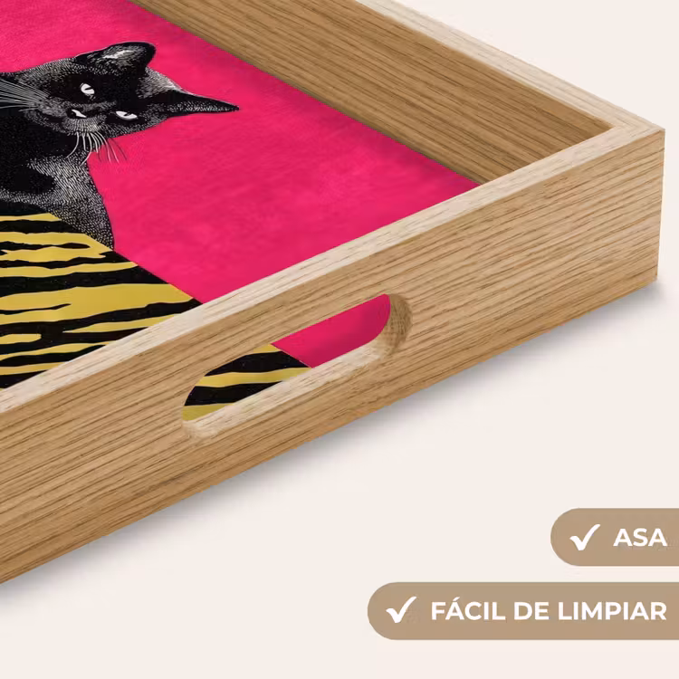 Bandeja - Gato - Jefe - Rosa - Estampado tigre — 8