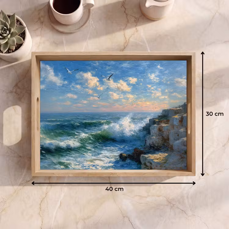 Bandeja - Mar - Olas - Rocas - Gaviotas — 7