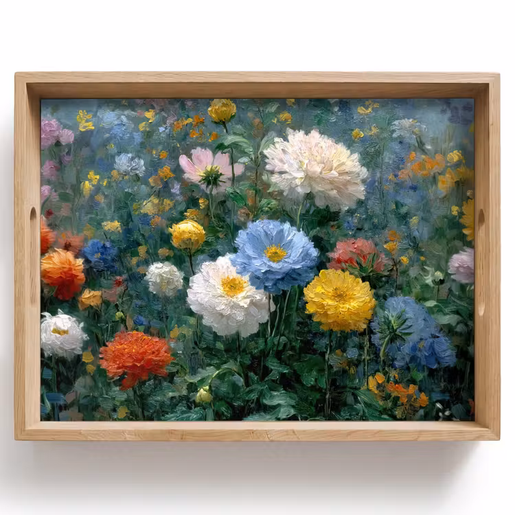 Bandeja - Primer plano - Campo - Flores - Colorido — 1