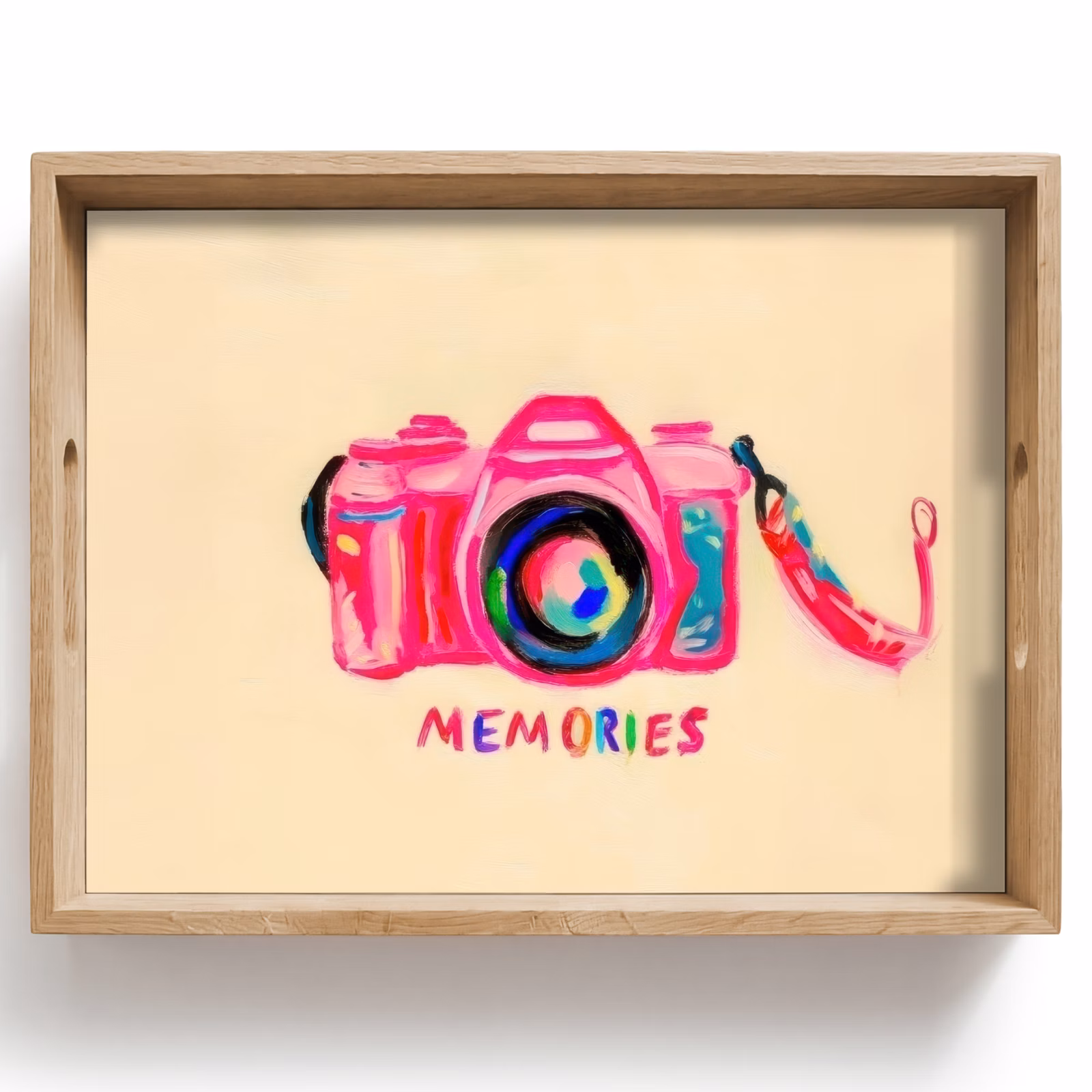 Bandeja - Cámara - Recuerdos - Rosa - Pintado — 1