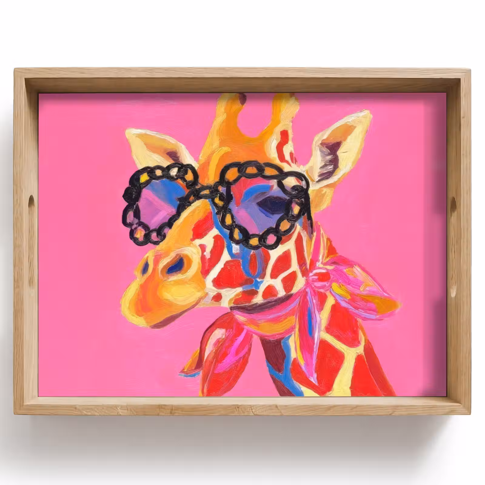 Bandeja - Jirafa - Rosa - Gafas - Bufanda — 1