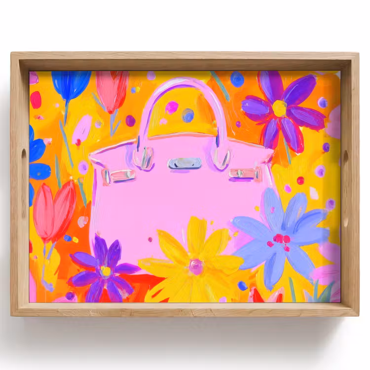 Bandeja - Bolsa - Rosa - Flores — 1
