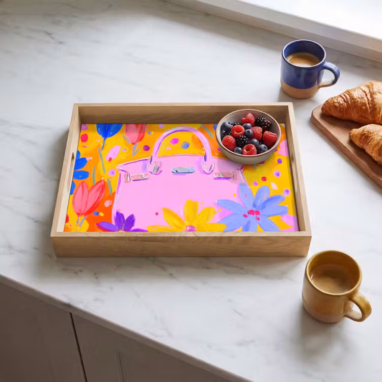 Bandeja - Bolsa - Rosa - Flores — 3