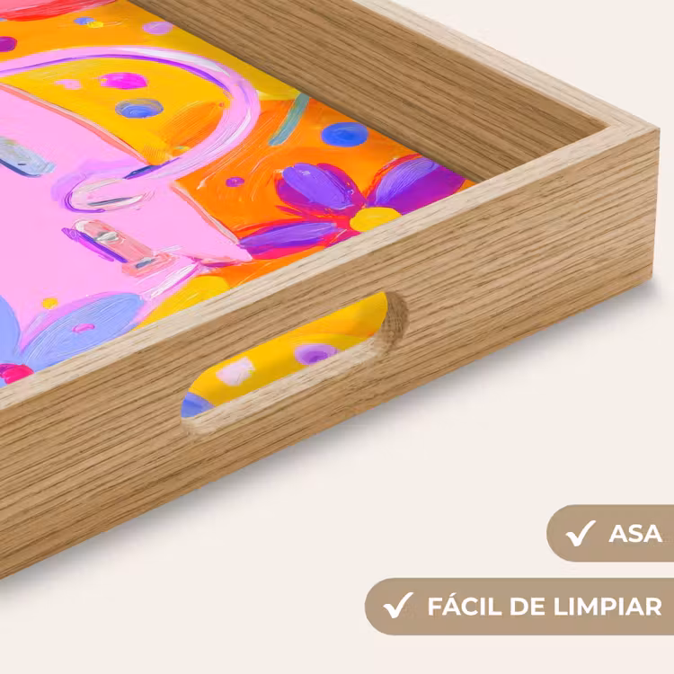 Bandeja - Bolsa - Rosa - Flores — 8