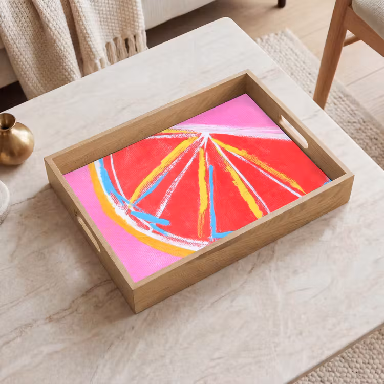 Bandeja - Pomelo - Pintado - Rosa - Rayas — 2