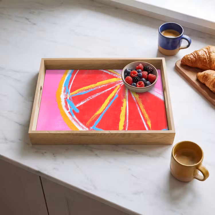 Bandeja - Pomelo - Pintado - Rosa - Rayas — 3