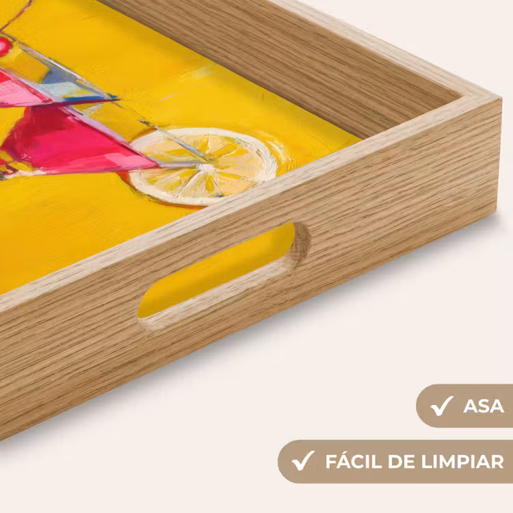 Bandeja - Vasos - Cóctel - Limón - Cereza — 8