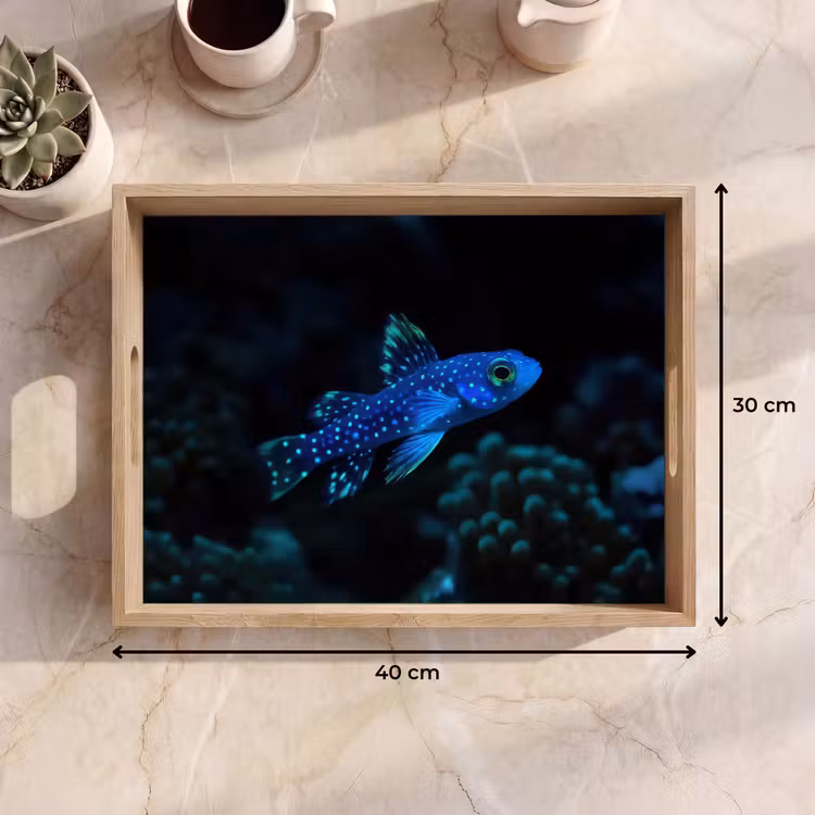 Bandeja - Pez - Lunares - Coral - Azul — 7
