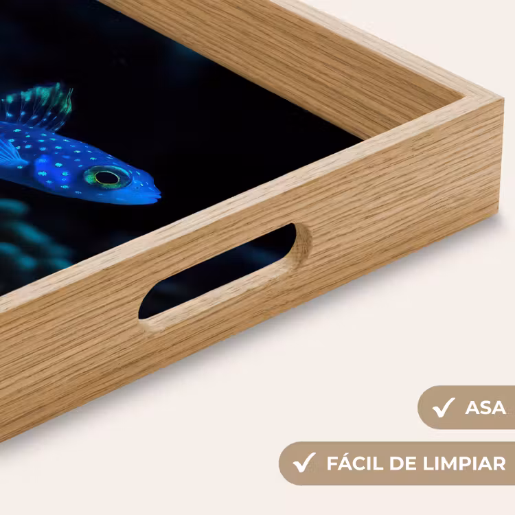 Bandeja - Pez - Lunares - Coral - Azul — 8
