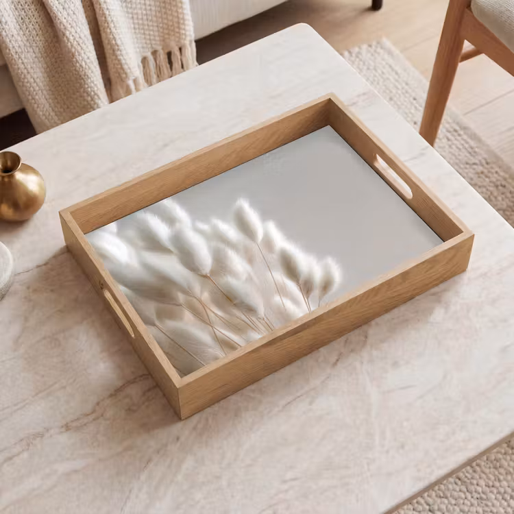 Bandeja - Plumas - Beige - Minimalista — 2
