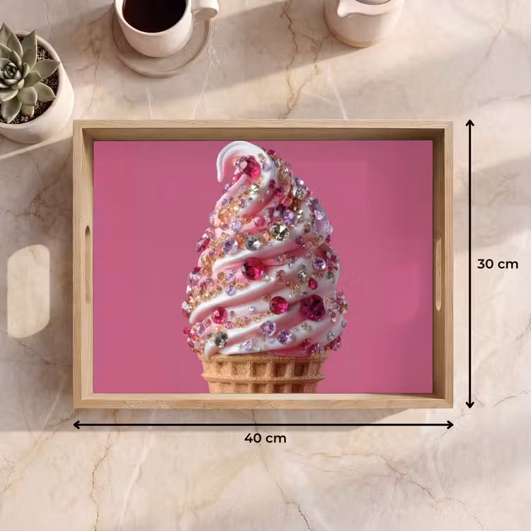 Bandeja - Helado soft - Gemas - Rosa - cucurucho — 7