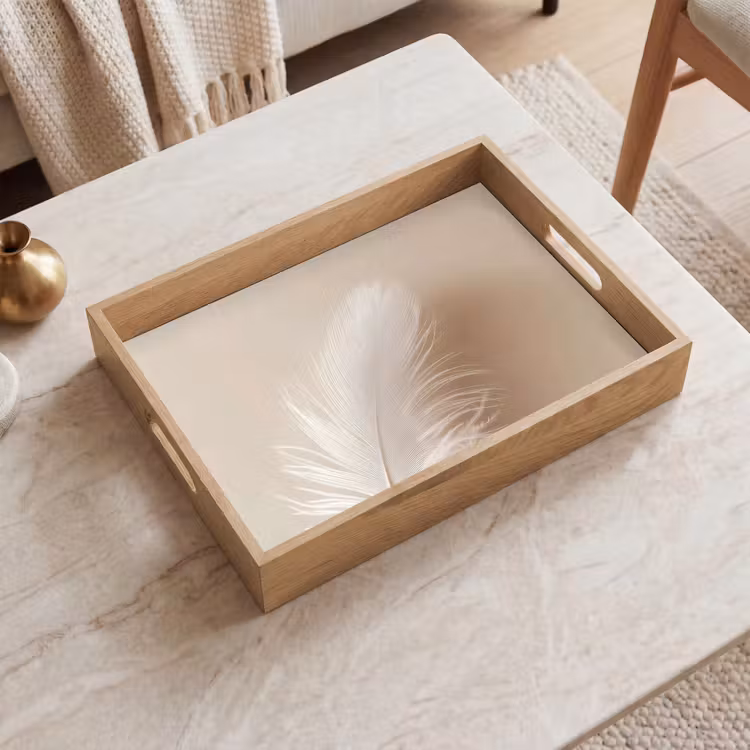 Bandeja - Pluma - Minimalista - Rosa — 2