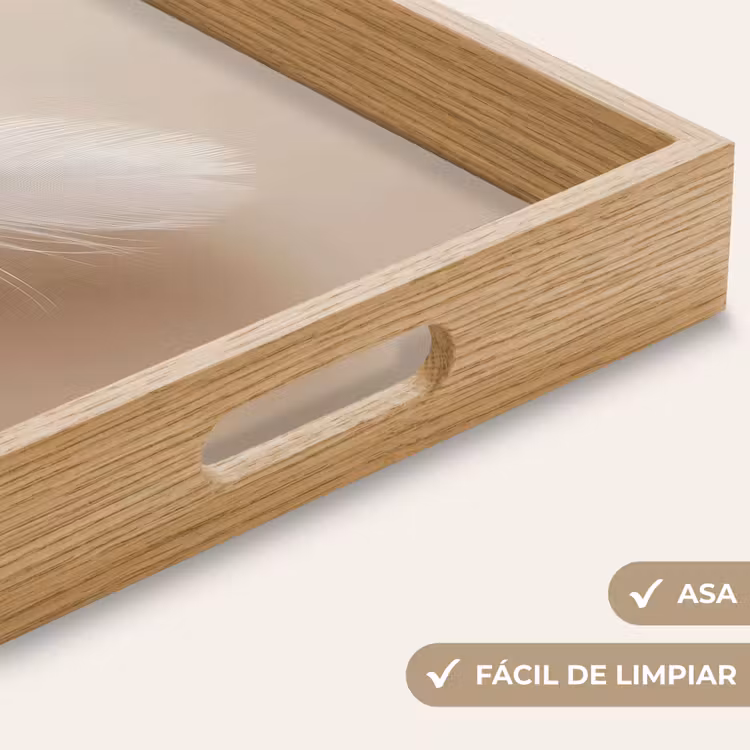 Bandeja - Pluma - Minimalista - Rosa — 8