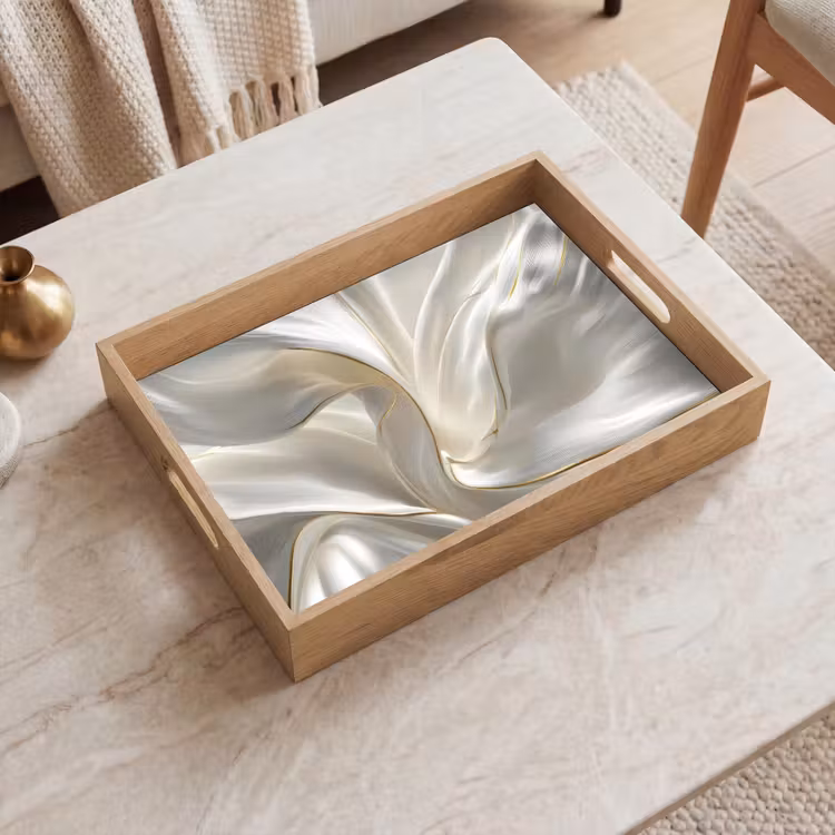 Bandeja - Tejido - Pliegues - Oro — 2