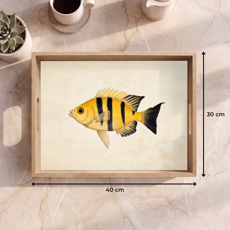 Bandeja - Amarillo - Pez - Rayas - Tropical — 7