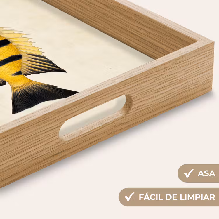 Bandeja - Amarillo - Pez - Rayas - Tropical — 8