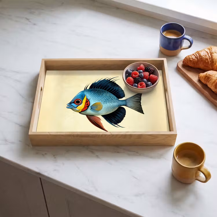 Bandeja - Azul - Branquias - Pez - Ilustración — 3