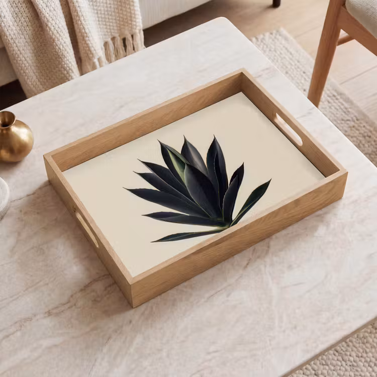 Bandeja - Planta de agave - Simétrica - Verde — 2