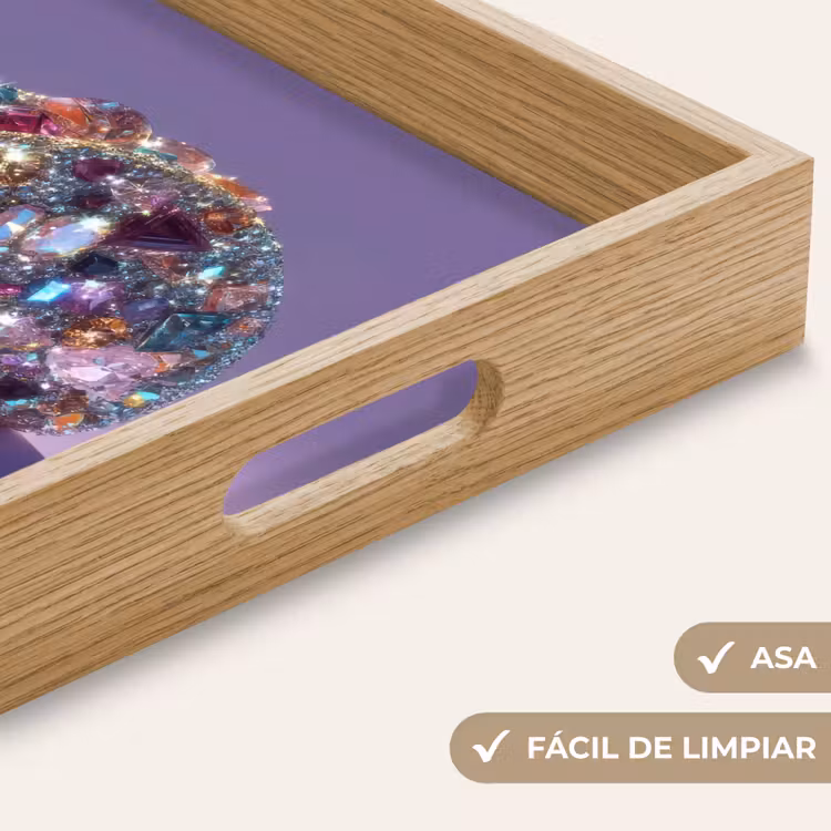 Bandeja - Gemas - Brillos - Morado - Colorido — 8