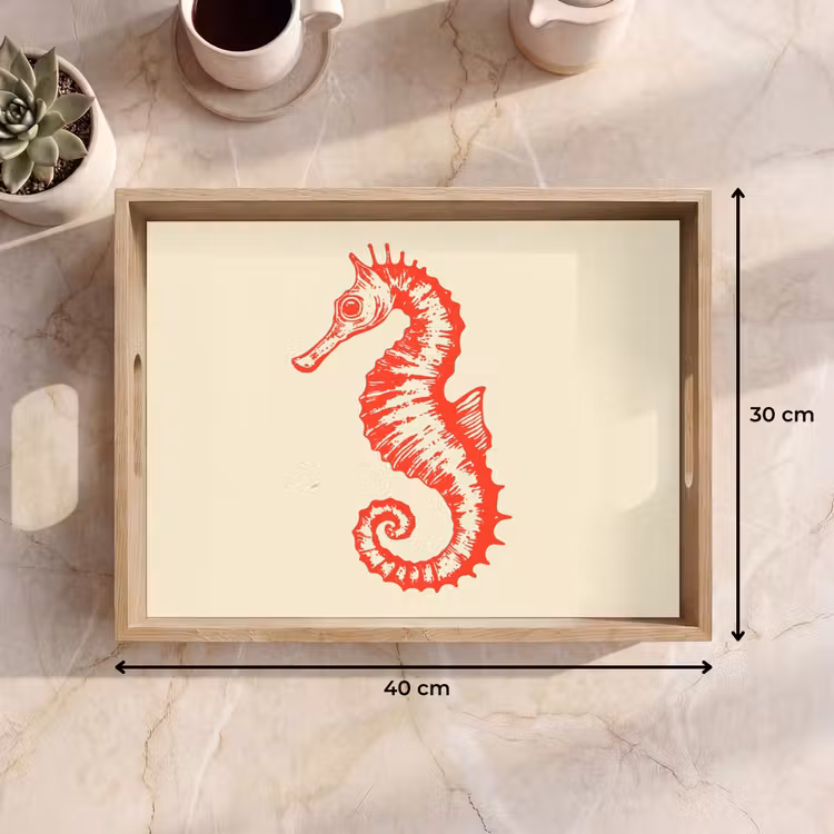 Bandeja - Caballito de mar - Rojo - Detalles finos — 7