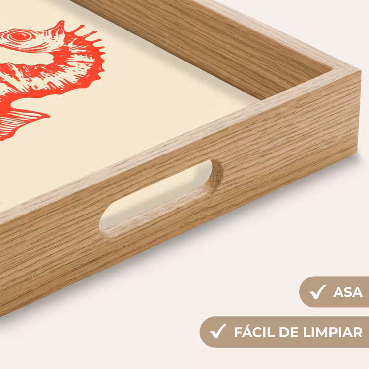 Bandeja - Caballito de mar - Rojo - Detalles finos — 8