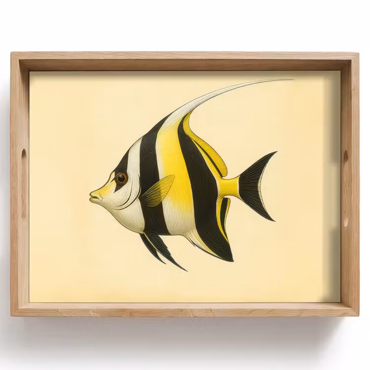 Bandeja - Pez - Ornamental - Aleta dorsal - Amarillo — 1