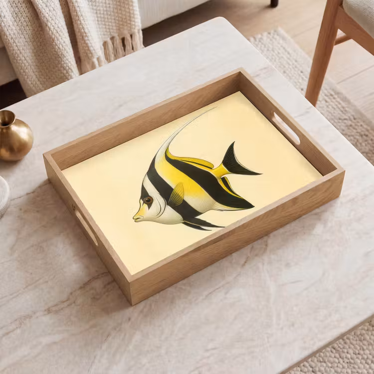 Bandeja - Pez - Ornamental - Aleta dorsal - Amarillo — 2