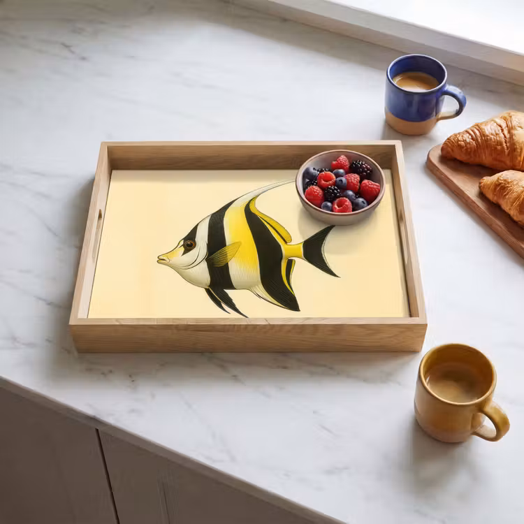 Bandeja - Pez - Ornamental - Aleta dorsal - Amarillo — 3